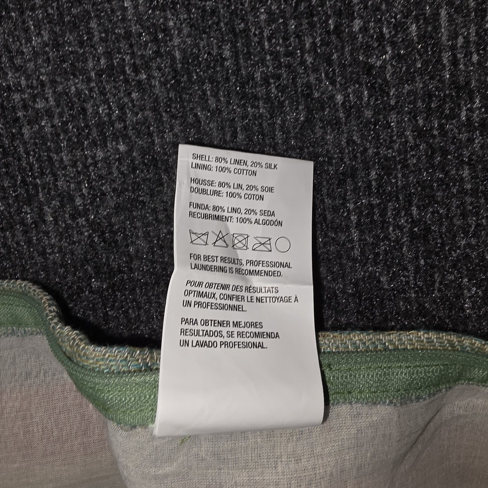 Crate and Barrel Calera Throw Pillow Cover Linen Silk Cotton 22x15 in Multicolor - Picture 8 of 9